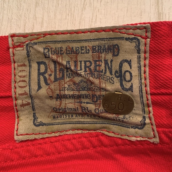 Ralph Lauren Red Midrise Button down Jean size 32 - Picture 9 of 9